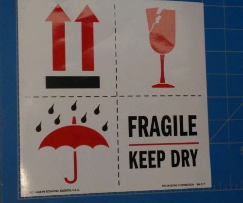 Fragile labels - 4&#034; x 4&#034;  4 way warning fragile keep dry (20 labels) stickers