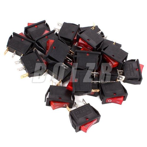 Bqlzr rocker switch 3pin with light ship type   red + black for sale