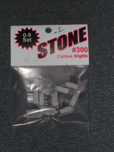 Stone Tattoo Digits Set #300 Complete Number # Set 0-9  Metal w/Plastic NEW