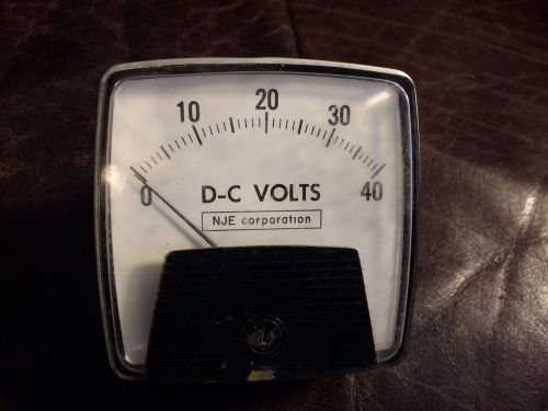 Vintage GE NJE Corporation DC Volts Meter Type DO-91 Gauge Measures 0-40 WORKING