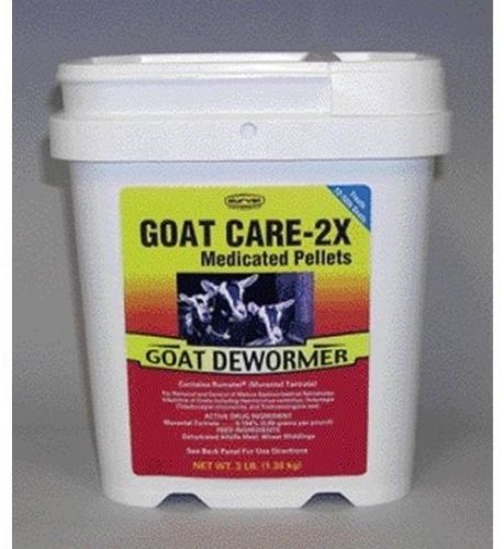 Goat Care 2X Medicated Pellets, Goat Dewormer, 3 Pound Package - Part #: