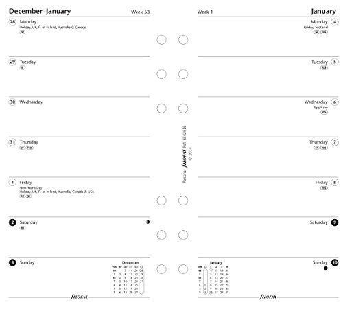 Filofax 2016 Week Per Page Format English Personal Diary