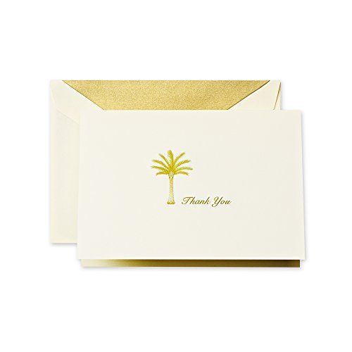 Crane &amp; Co. Hand Engraved Palm Tree Thank You Note CT1421
