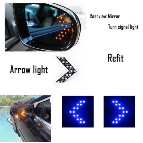 NEW Arrow 2X 14-SMD Indicator Light for Car LED Panel Turn Signal Lamp Blue HOT