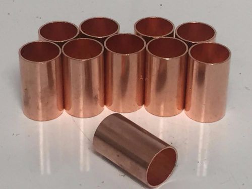 10 piece 3/4&#034; x 3/4&#034; nibco coupling wrot copper plumbing fittings connector for sale