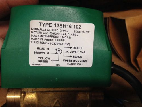 White rodgers 13s16-102 3/4&#034; copper sweat zone valve w/ aux. switch - new in box for sale