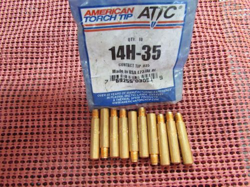 Lot (10) American Torch Tip Contact Tips 14H-35 Tweco Lincoln MIG Welding .035