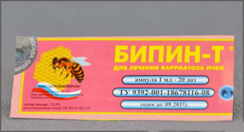 10 x bipin-t (amitraz, thymol) 1ml - 20 doses - drugs to combat varroa bee, 10ml for sale