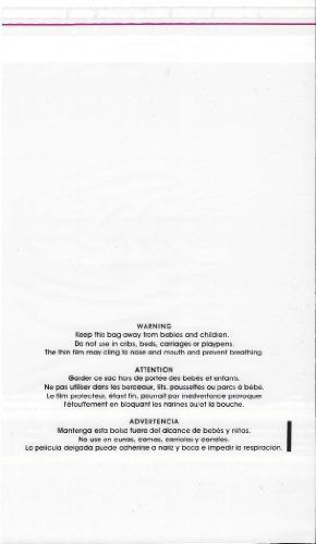 Resealable Suffocation Warning Poly Bags, 1.5 Mil, Clear, 100 Count, Self-Seal X