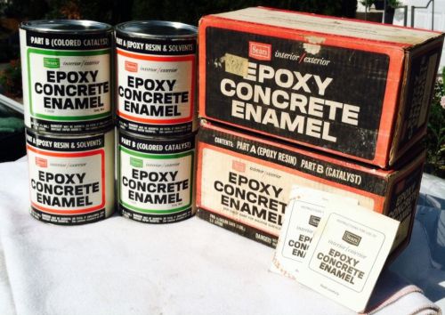 2 gallons epoxy concrete enamel paint sears interior/exterior w/instructions! for sale
