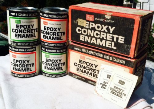 2 Gallons Epoxy Concrete Enamel Paint SEARS Interior/Exterior w/Instructions!