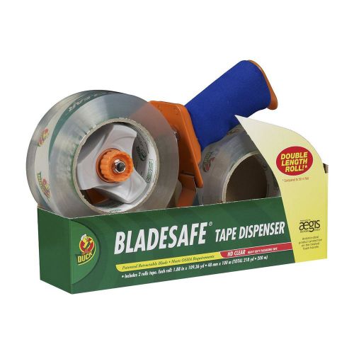 Duck Brand BladeSafe Tape Gun Dispenser with 2-Roll Pack of 109-Yard Tape 926458