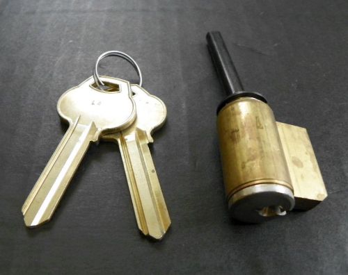 NEW Corbin Russwin Knob Lock Cylinder, 6 Pin Stainless with 2 Blank Keys
