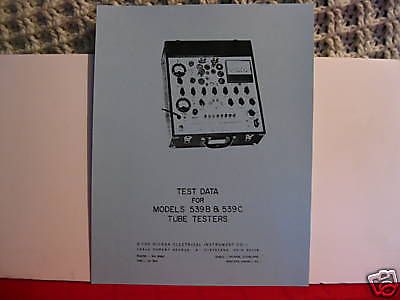 Complete test data book for hickok 539b 539c tube testers  6 sections 106 pages! for sale
