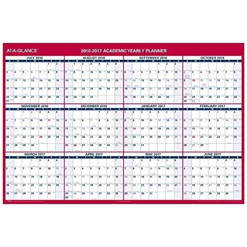 At-A-Glance AT-A-GLANCE Academic Year Erasable Calendar, July 2016-June 2017,
