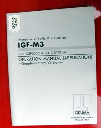 Okuma IGF-M3 Interactive Graphic MDI Function Manual 2984-E Inv 9828