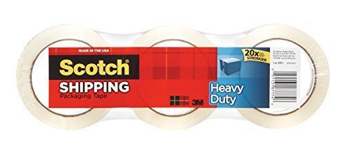 Scotch Heavy Duty Shipping Packaging Tape, 1.88 Inches x 54.6 Yards, 3 Rolls