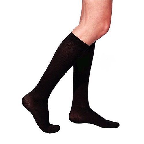 Men&#039;s Cotton Ribbed Knee High 20-30mmHg CloseToe, XL, Long, Chocolate 232CXLM88