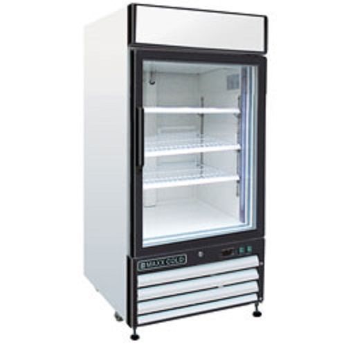 New maxx cold single glass door reach-in cooler 25&#034; mxm1-12r free shipping! for sale