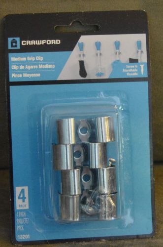Crawford Medium Grip Broom and Tool Clips 4 pack #13201   NEW