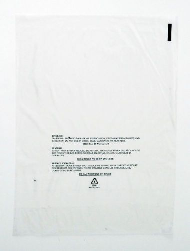 150 12X16&#034; Open Top Suffocation Warning W/2 Vents Hole Clear Poly Bags 1.25 mil