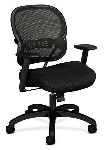 Task chair mid back chair with adjustable arms for office or computer desk black for sale