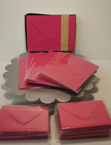 BIG LOT - BRAND NEW ENVELOPES AND CARD STOCK - 5 1/4&#034; X 3 5/8&#034; + 7&#034; X 5&#034;-PINK