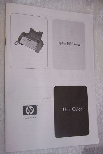 HP 1010 Fax User Guide Manual