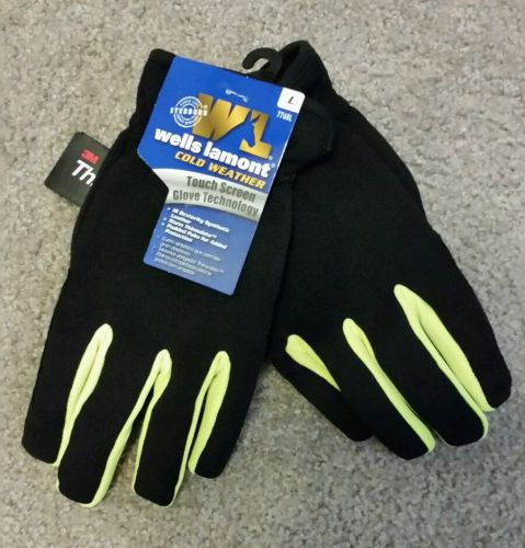 WELLS LAMONT MENS COLD WEATHER TOUCH SCREEN TECHNOLOGY GLOVES 7768L, SIZE LARGE