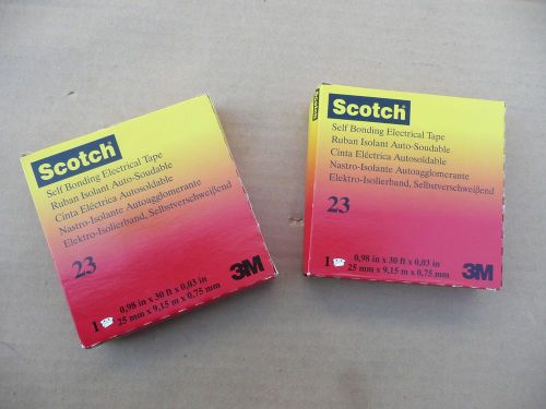 New - 3M Scotch 23 Rubber Splicing Tape - 2 Rolls - 30 ft x .93&#034;w x .03&#034; thick