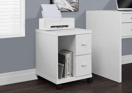 Rolling white printer stand with storage, rugged multifunctional sturdy popular for sale