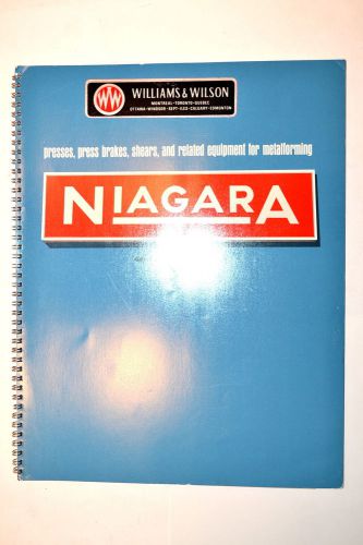 NIAGARA PRESS PRESS BRAKES SHEARS &amp; MACHINES 4 METAL FORMING 1978 CATALOG #RR758