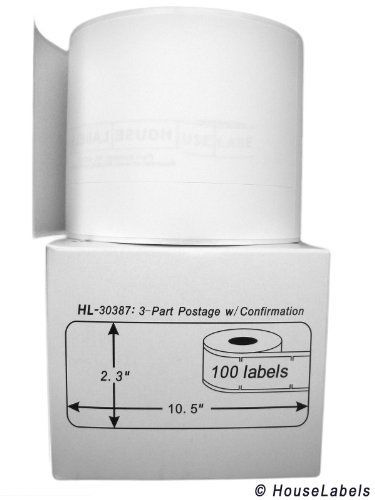 Houselabels dymo-compatible 30387 3-part internet postage labels (2-5/16&#034; x for sale