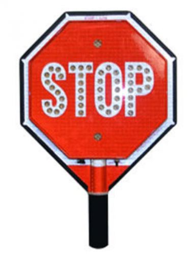 Traffic Safety 12&#034; STOP/STOP LED Handheld Sign, Fire Police, Crossing Guard