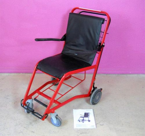Staxi medical airport hospital transport chair wheelchair 500 lb. capacity - red for sale