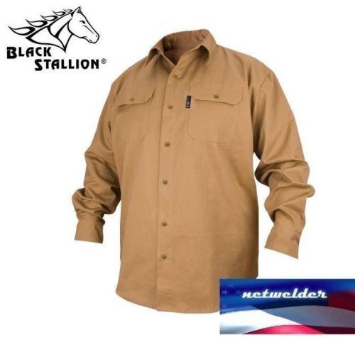 Revco black stallion fr flame resistant cotton work shirt - fs7-khk  medium for sale