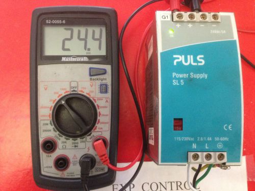 SL5.100  PULS POWER SUPPLY,  100-230VAC IN, 24VDC, 5A OUT --TESTED
