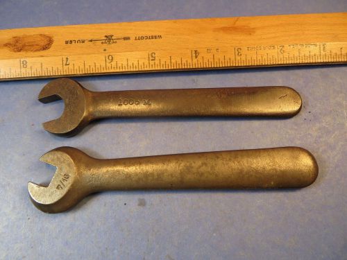 2 Clean Engineers / Machinists / Lathe Wrenchs BILLINGS 1504 7/16&#034; &amp; 1005M 15mm