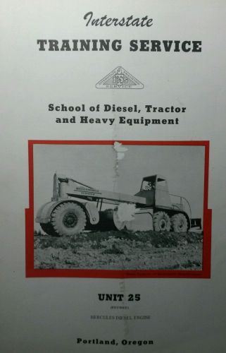 Hercules Diesel DFX DRX Engine Service Training Manual 1953 Repair Tractor 48pg