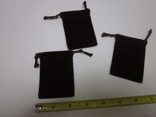 lot of 3 Packing VELVET Jewelry Drawstring Gift Bag Storage POUCHES --BURGUNDY