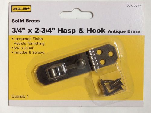 New stanley hardware 226-2778 2.75&#034; by .75&#034; antique brass ornamental hasp &amp; hook for sale