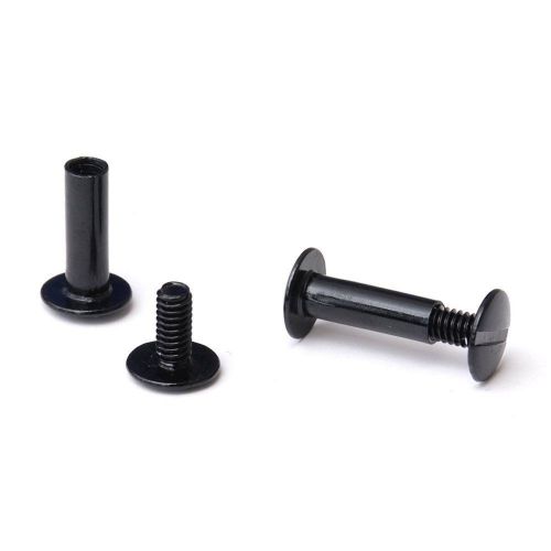 TruBind 3/4-Inch Black Aluminum Chicago Screws, 100 Sets (SPB0304)