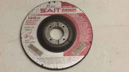 25-Sait Type 27 Depressed Center Grinding Wheels- 4 1/2&#034; x 1/4 x 7/8-A24R-BF