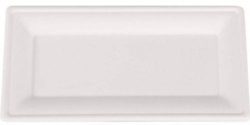 SCT ChampWare Molded Fiber Tableware Rectangular Plates, White, 500 Count