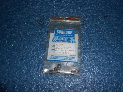 MICA CAPACITORS -- SPRAGUE -- 6 PCS 10 PF +/- 1/2 PF  300 VOLT ------ LOT 862