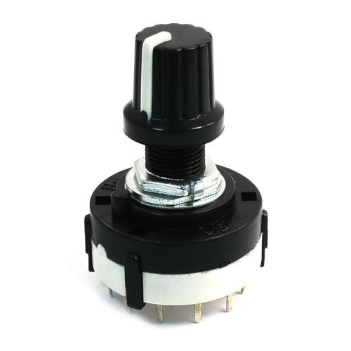 Single deck rotary switch band selector 4 pole 3 position with knob black t1 for sale