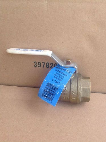 Nibco dzr brass ball valve 1 1/4&#034; pipe thread threaded tfp600a-lf for sale