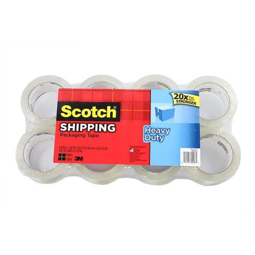 Scotch Heavy Duty Shipping Packaging Tape, 8 Rolls, FREE SHIPPING