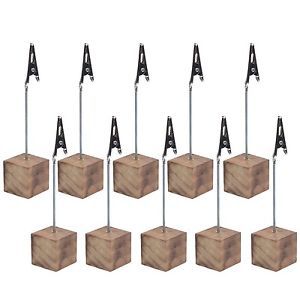 Cosmos 10 Pcs Lightweight Cube Base Memo Clips Holder with Alligator Clip Cla...