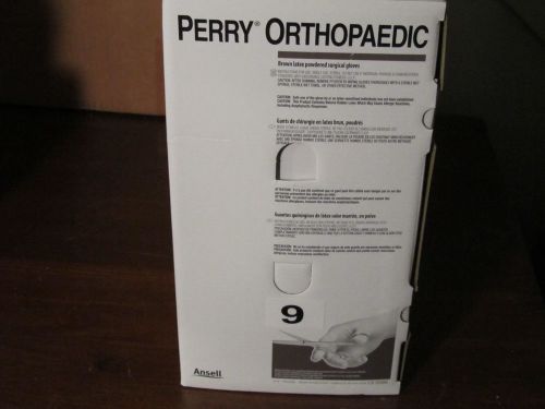 PERRY ORTHOPAEDIC SURGICAL GLOVES SIZE 9 BOX OF 50 EXPIRATION 02/2018